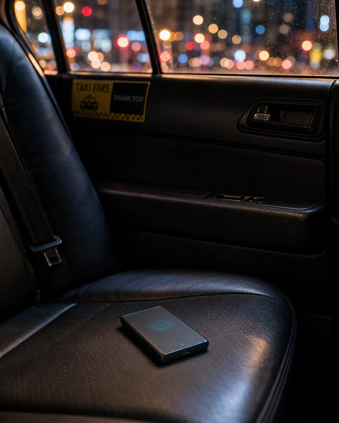 VaultDrive left on a taxi seat
